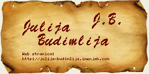 Julija Budimlija vizit kartica